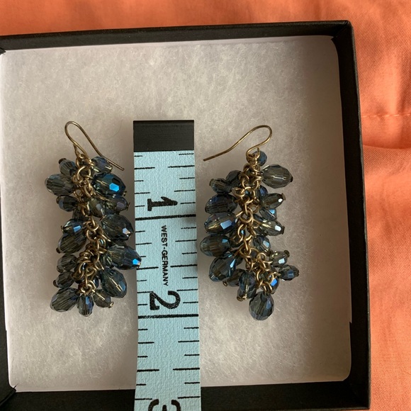 Light Blue Beaded Earrings - Picture 2 of 6